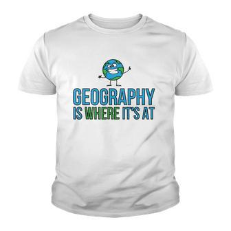 Funny Earth School - Geography Is Where Its At Youth T-shirt | Mazezy CA