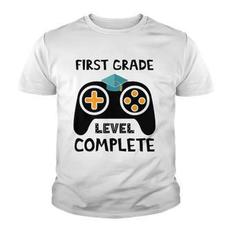 Funny First Grade Level Complete 2022 Last Day End Of School Youth T-shirt | Mazezy