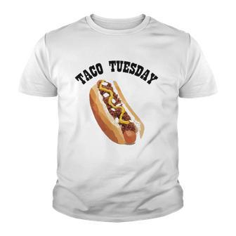 Funny Hilarious Fun Taco Tuesday Hotdog Hot Dog Youth T-shirt - Thegiftio UK
