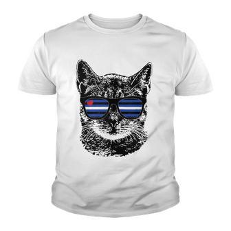 Gay Bear Cat Leather Pride Flag Colors Distressed Youth T-shirt - Thegiftio UK