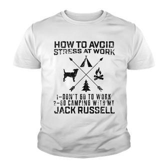 Go Camping With My Jack Russell Funny Youth T-shirt - Thegiftio UK