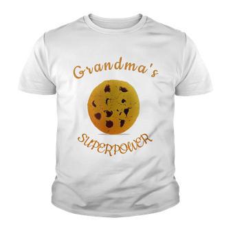 Grandmas Superpower Chocolate Chip Cookie Youth T-shirt - Thegiftio UK