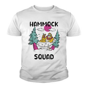 Hammock Squad Funny Summer Beach Vacation Bigfoot In Hammock Youth T-shirt - Thegiftio UK
