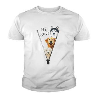 Hi Guy Dog Cute Animal Print New 2022 Gift Youth T-shirt - Thegiftio UK