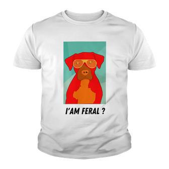 I Am Feral Coll Red Dog Youth T-shirt - Monsterry