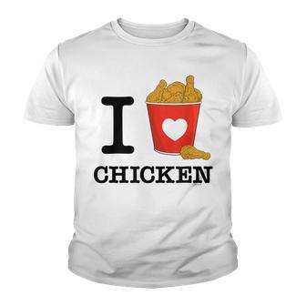 I Love Chicken Fried Chicken Filled Heart Bucket Youth T-shirt - Thegiftio UK