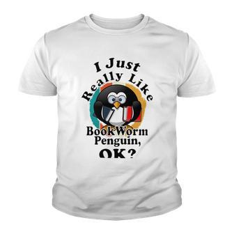 I Really Like Book Worm Penguin Ok Youth T-shirt | Favorety DE