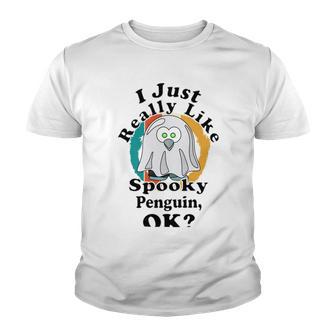 I Really Like Spooky Penguin Ok Youth T-shirt | Favorety UK