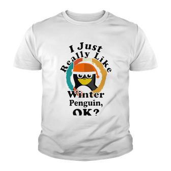 I Really Like Winter Penguin Ok Youth T-shirt | Favorety AU