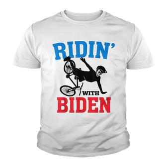 Joe Biden Falling With Biden Funny Ridin With Biden V5 Youth T-shirt - Thegiftio UK