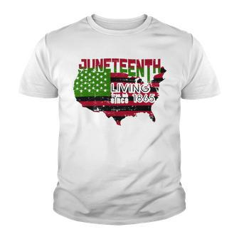 Juneteenth Living FreeIsh Since 1865 Tshirt Youth T-shirt - Monsterry CA