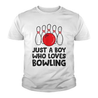 Just A Boy Who Loves Bowling Youth T-shirt - Thegiftio UK