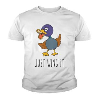 Just Wing It Duck Puns Quack Puns Duck Jokes Puns Funny Duck Puns Duck Related Puns Youth T-shirt | Favorety UK