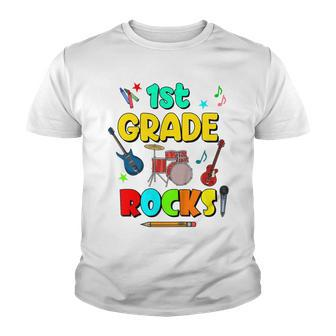 Kids 1St Grade Rocks Back To School Boys Girls 1St Day Of School Youth T-shirt - Seseable
