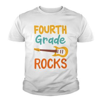 Kids 4Th Grade Fourth Grade Rocks Back To School Guitar Youth T-shirt - Seseable