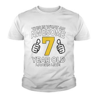 Kids 7Th Birthday Gift For Awesome 7 Years Old Boys Youth T-shirt | Mazezy