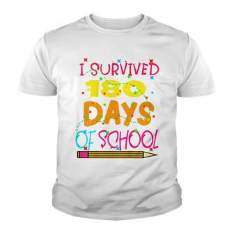 Kids Funny I Survived 180 Days Of School Last Day Of School Youth T-shirt - Seseable