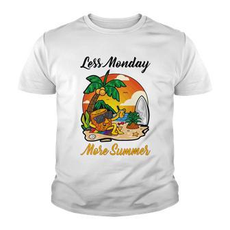 Less Monday More Summer Funny Pineapple Gift Pineapple Lover Youth T-shirt | Favorety CA