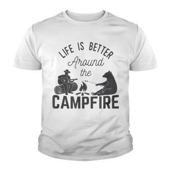 Life Is Better Around The Campfire Camping Outdoor Gift Youth T-shirt - Thegiftio UK