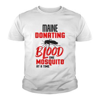 Maine Donating Blood Mosquito Camping Outdoors Hiking Youth T-shirt - Thegiftio UK