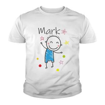 Mark Name Boy Character Drawing Youth T-shirt - Thegiftio UK