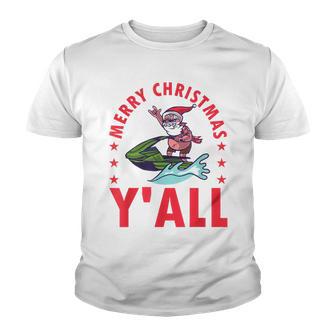 Merry Christmas Yall Santa Jetski Summer Christmas In July Youth T-shirt - Thegiftio UK