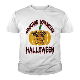 Miniature Schnauzer Halloween On All Hallows Night Youth T-shirt | Favorety UK