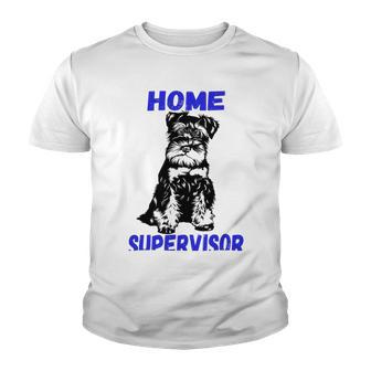 Miniature Schnauzer Home Supervisor Child Wrangler Multi Tasking Dog Youth T-shirt | Favorety