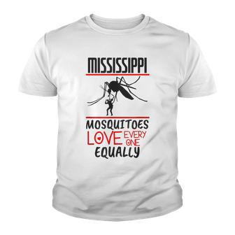 Mississippi Mosquitoes Love Everyone Mosquito Camping Youth T-shirt - Thegiftio UK