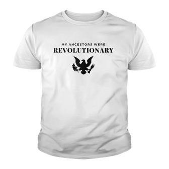 My Ancestors Were American Revolution 4Th Of July Raglan Baseball Tee Youth T-shirt - Thegiftio UK