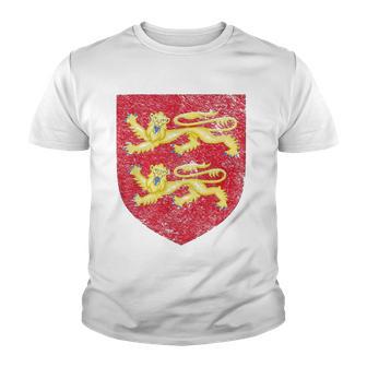 Normandy Coat Of Arms Flag France Norman Two Leopards Youth T-shirt - Thegiftio UK