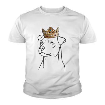 Patterdale Terrier Dog Wearing Crown Youth T-shirt - Thegiftio UK