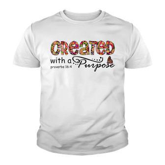 Prayer Bible Verse Religious Created With A Purpose Youth T-shirt - Thegiftio UK