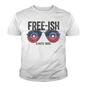 Premium Free-Ish Juneteenth Celebrate Black Freedom Free-Ish 1865 Messy Bun Afro Mom Youth T-shirt | Favorety UK