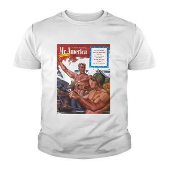 Pulp Librarian A Mans Magazine Mr America Hang On To Your Teeth Youth T-shirt | Mazezy