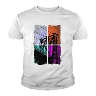 Retro Brooklyn Bridge Nyc Vintage Distressed Youth T-shirt | Mazezy