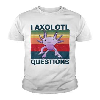 Retro I Axolotl Questions Funny Cute Axolotl Youth T-shirt | Favorety UK