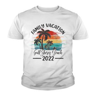 Retro Sunset Vintage Family Vacation 2022 Gulf Shores Beach Youth T-shirt - Thegiftio UK