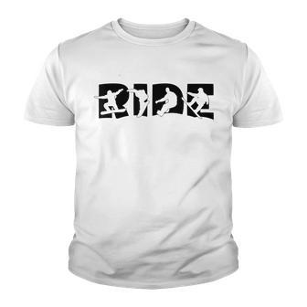 Ride Snowboarding T Snowboarder Silhouette Graphic Youth T-shirt - Thegiftio UK
