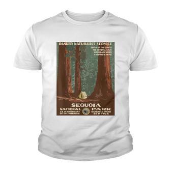 Sequoia National Park Camping In The Redwood Forest Youth T-shirt - Thegiftio UK