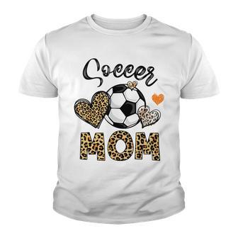 Soccer Mom Game Day Cheer Mom Leopard Mothers Day Youth T-shirt | Favorety