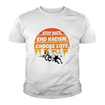 Stop Hate End Racism Choose Love Buffalo Version Youth T-shirt | Mazezy