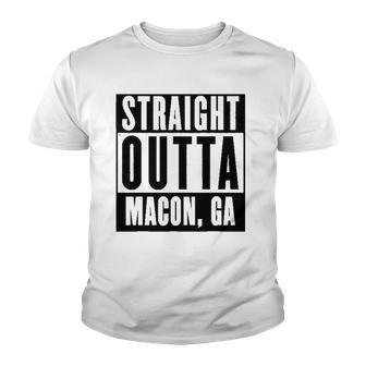 Straight Outta Georgiamacon Home Tee V Neck Youth T-shirt | Mazezy