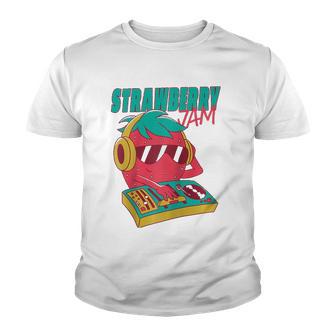 Strawberry Jam Dj - Strawberry Is My Jam Sweet Strawberry Raglan Baseball Tee Youth T-shirt - Thegiftio UK