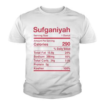Sufganiyah Nutrition Facts Jewish Kosher Food Hanukkah Youth T-shirt - Thegiftio UK
