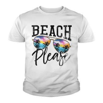 Sunglasses Beach Please Hawaii Beach Hello Summer Vacation Youth T-shirt - Thegiftio UK
