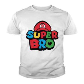 Super Bro Funny Brother Video Gaming Lover Gift Birthday Holiday By Mesa Cute Youth T-shirt | Favorety