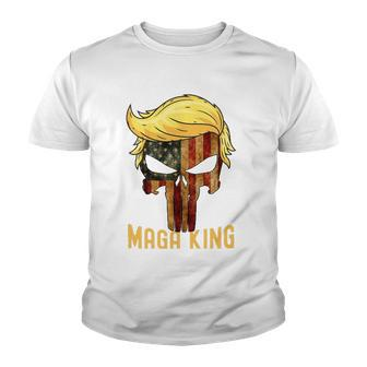 The Great Maga King Donald Trump Skull Maga King Youth T-shirt | Mazezy
