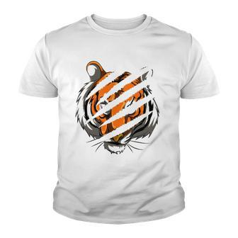 Tiger Stripes Zoo Animal Tiger Youth T-shirt | Mazezy