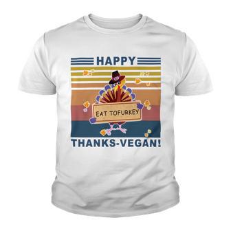 Turkey Happy Thanks Vegan Turkey Vintage Retro Youth T-shirt | Favorety CA